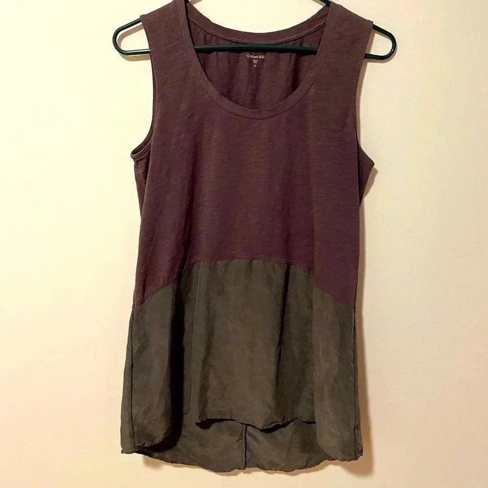 Garnet Hill Gray on Gray Layered Tank Top W’s S